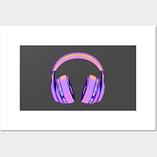 Pinkish headphones Posters and Art